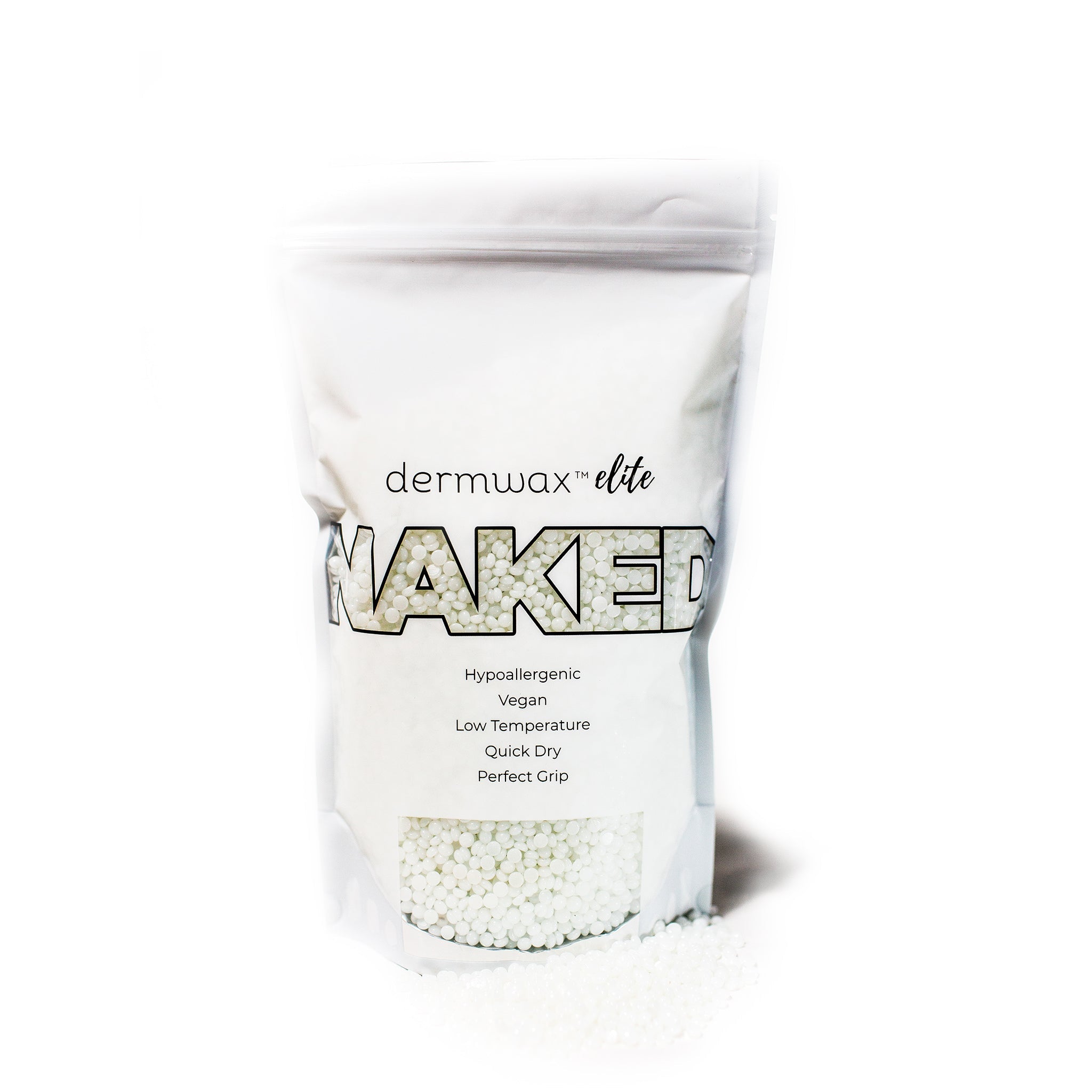 Dermwax Elite NAKED Clear Professional Hard Wax Beads - Front
