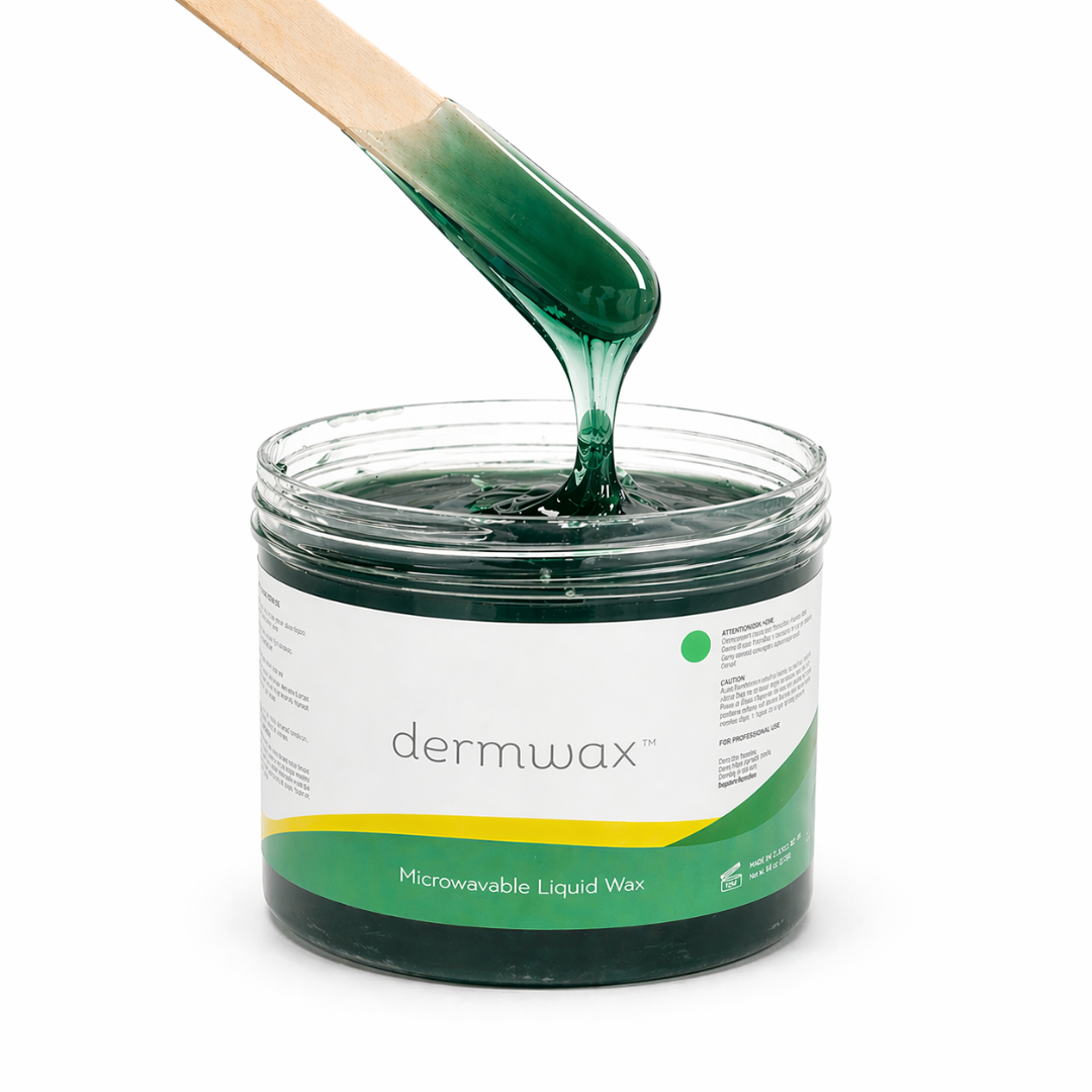 Dermwax Liquid Azulene Green Microwavable Soft Wax, 15.7 oz