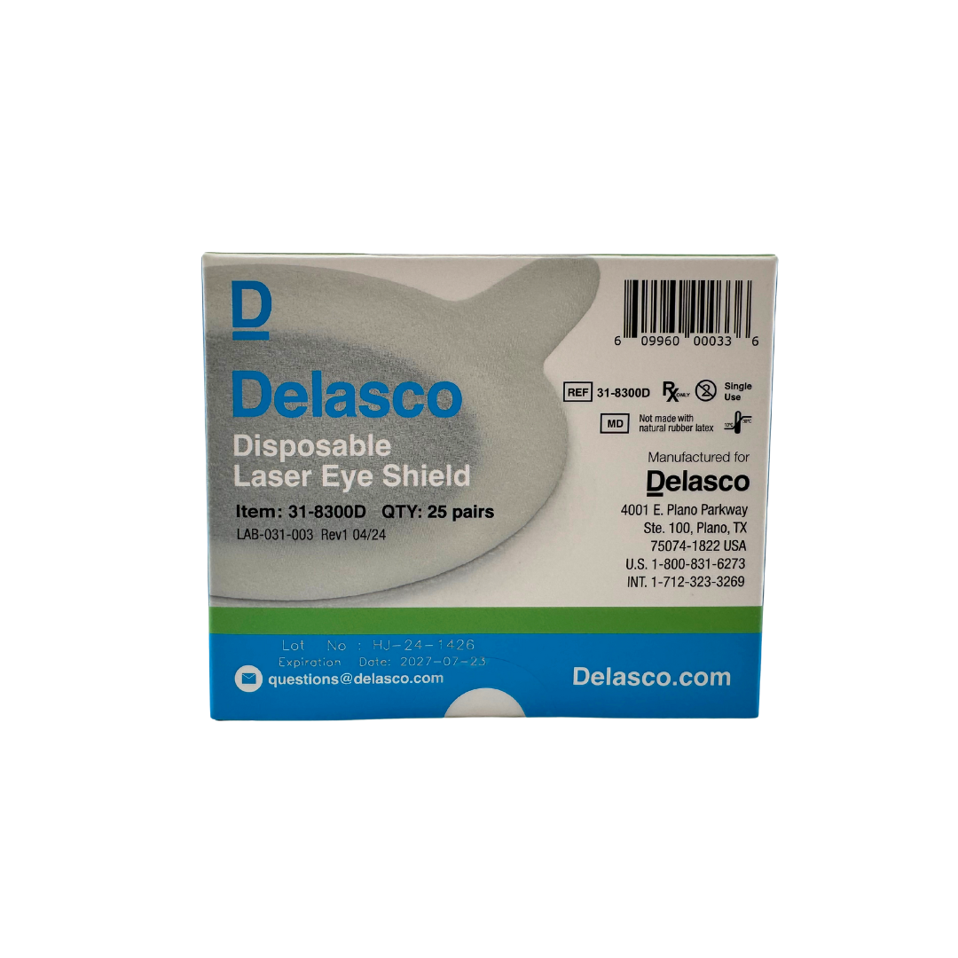 Delasco Laser Eye Shields - FDA Class 1 Eye Protection for Laser, IPL, and LED Procedures 25 Pairs